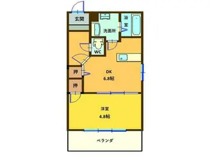 ローゼンハイム(1DK/1階)の間取り写真