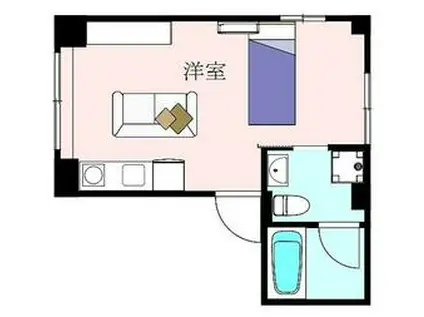 東急東横線 学芸大学駅 徒歩6分 4階建 築39年(ワンルーム)の間取り写真