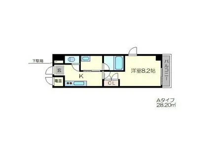 エベンエゼル三条(1K/2階)の間取り写真