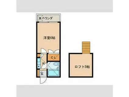 アミューズメント川口第2(1K/2階)の間取り写真