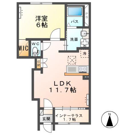 ゴールデンフラワー(1LDK/1階)の間取り写真