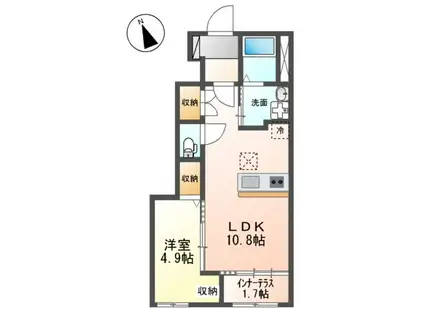 LUMIERE(1LDK/1階)の間取り写真