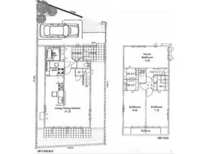 横浜線 新横浜駅 徒歩4分 2階建 築9年(3LDK)の間取り写真