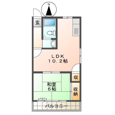 メゾン・エスポワール(1LDK/2階)の間取り写真
