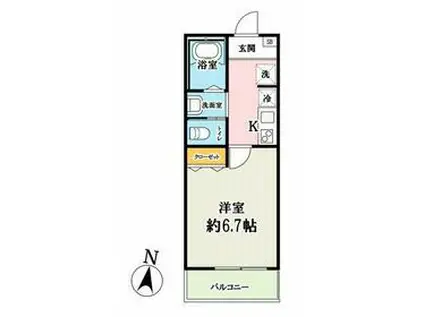 キャッテリー越谷(1K/2階)の間取り写真