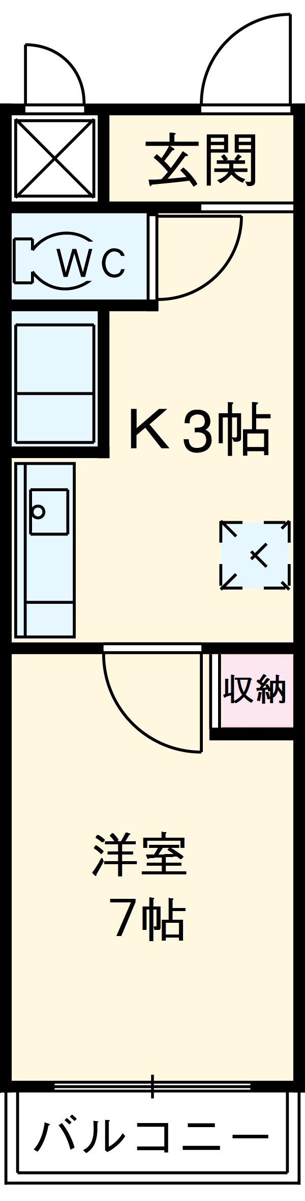 グランドモジュール慶(1K/1階)の間取り写真