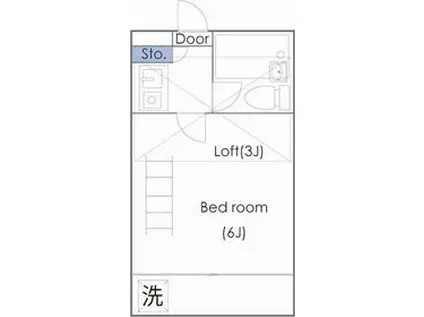 シティパレス清水町Ⅲ(1K/1階)の間取り写真
