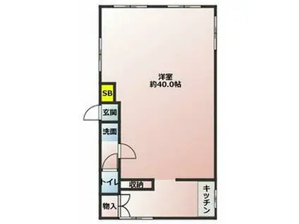 山根ビル(ワンルーム/2階)の間取り写真