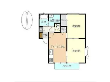 サンハイツアーデルⅤ(2DK/1階)の間取り写真