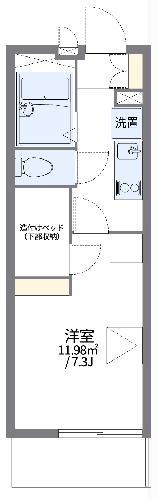 レオパレスWISTERIA(1K/3階)の間取り写真