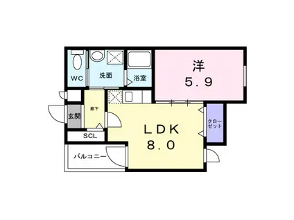 大阪メトロ谷町線 喜連瓜破駅 徒歩10分 3階建 新築(1LDK/1階)の間取り写真