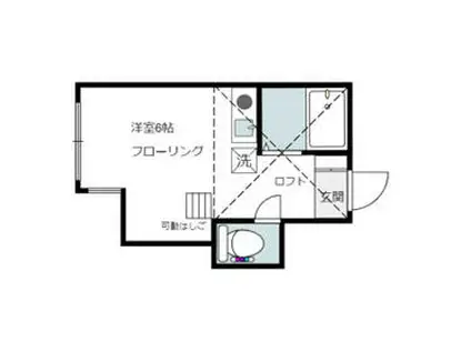 アリストン鶴見(ワンルーム/2階)の間取り写真