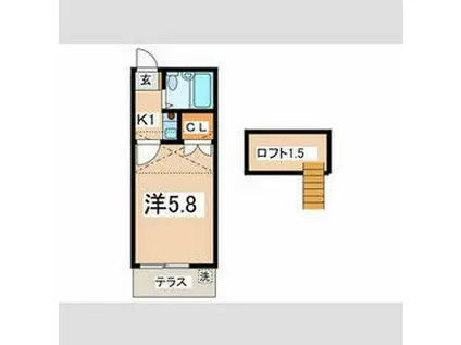 ABLE HIRATSUKA(1K/1階)の間取り写真