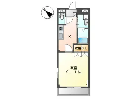 プランドール(1K/2階)の間取り写真