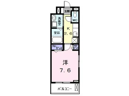 エクセルシオールⅡ(1K/2階)の間取り写真