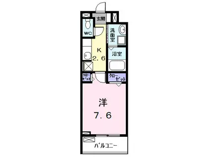 エクセルシオールⅡ(1K/2階)の間取り写真