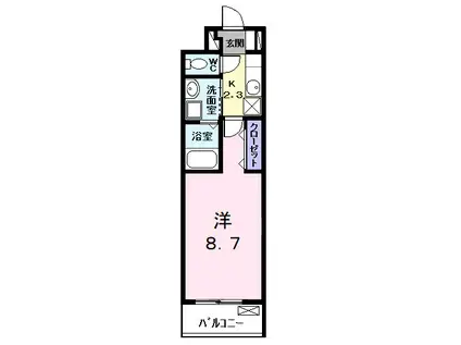 エクセルシオールⅡ(1K/3階)の間取り写真