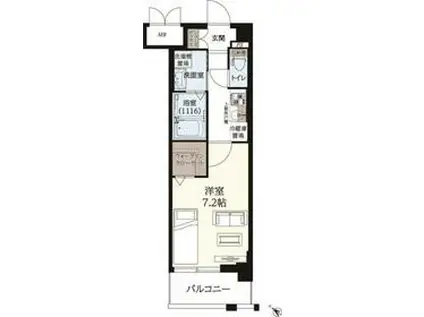 ギャラクシー南福岡駅前(1K/2階)の間取り写真