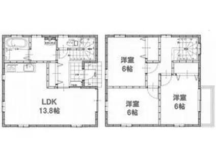 東武鉄道野田線 岩槻駅 徒歩9分 2階建 築6年(3LDK)の間取り写真