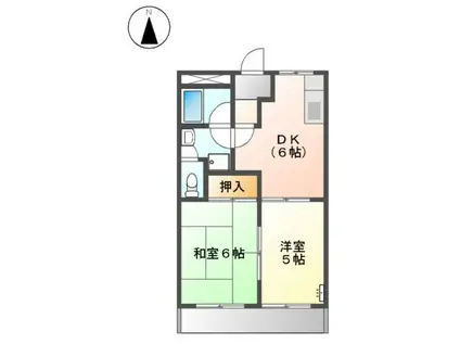 フルーレット伊藤(2DK/1階)の間取り写真