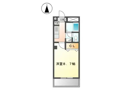 フローベール(1K/2階)の間取り写真