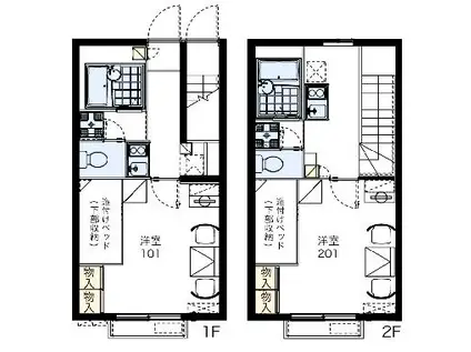 レオパレスヴィラ本町(1K/2階)の間取り写真