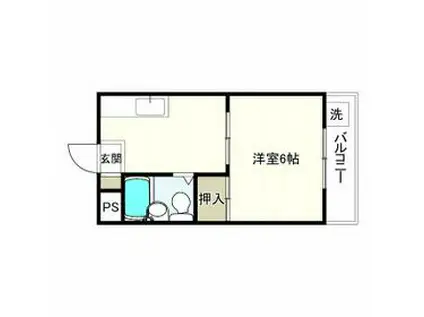 春風の庭とコテージ(1K/2階)の間取り写真