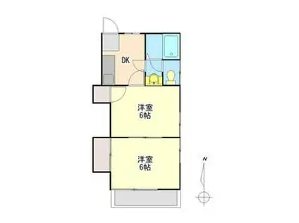 ラフィネやじま(2K/1階)の間取り写真