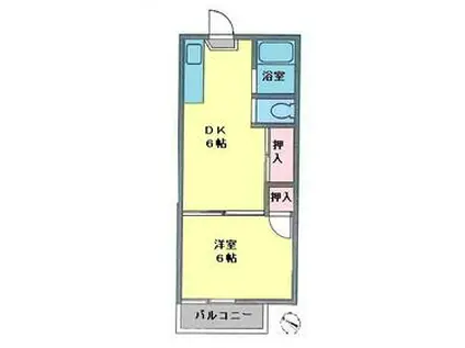 K・ヴィレッジ(1DK/1階)の間取り写真
