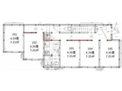 アルビオンシティ京成小岩(ワンルーム/1階)の間取り写真