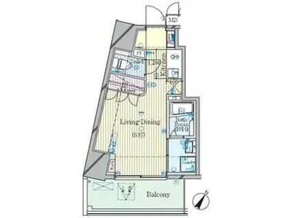 ルリオン三軒茶屋Ⅱ(ワンルーム/6階)の間取り写真