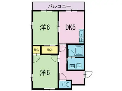 シティウエスト(2DK/3階)の間取り写真