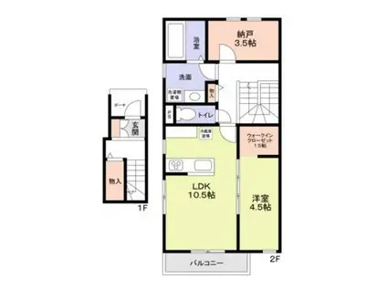 守山区守山三丁目計画B棟(1SLDK/1階)の間取り写真