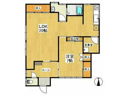 西武池袋・豊島線 大泉学園駅 徒歩45分 1階建 築65年(1LDK)の間取り写真