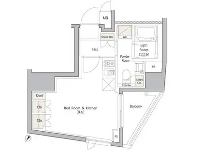 NJK MARQUIS OMOTESAN(ワンルーム/10階)の間取り写真