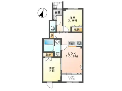 サン・ペット・ガーデン(2LDK/1階)の間取り写真