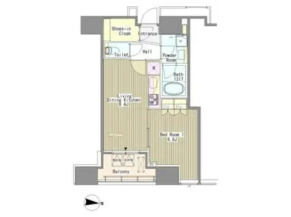 WHITE TOWER HAMAMATS(1LDK/20階)の間取り写真