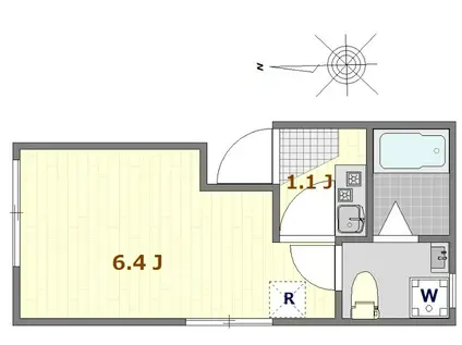 ノーザンロード浮間舟渡Ⅱ(1K/1階)の間取り写真