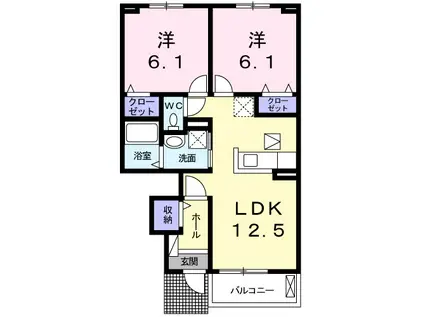 グランドパレス鄕(2LDK/1階)の間取り写真