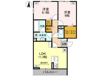 EIJU HOUSE Ⅱ(2LDK/2階)の間取り写真