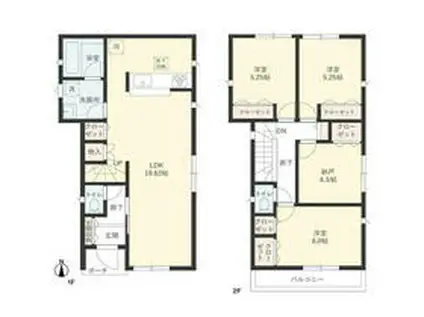京成電鉄松戸線 五香駅 徒歩30分 2階建 築1年(3SLDK)の間取り写真
