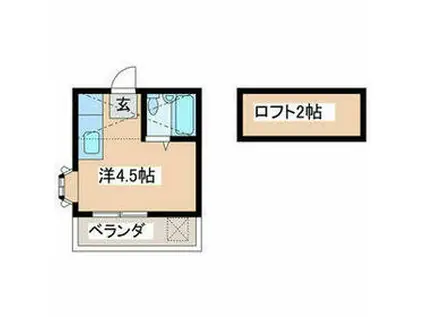 ホワイトキャッスル砂川(ワンルーム/1階)の間取り写真