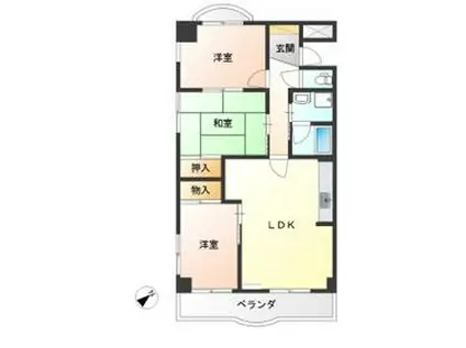 コンフォート・ヴィラ1(3LDK/1階)の間取り写真