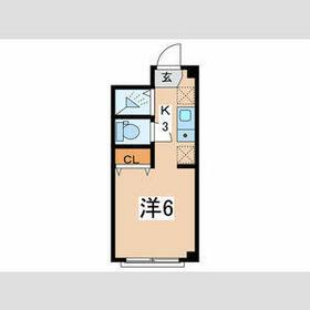 フジビューセラミックス(1K/2階)の間取り写真