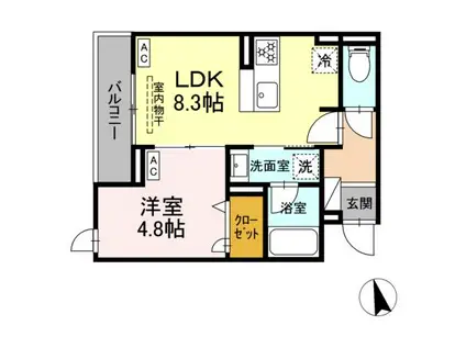 セレスティア栗原Ⅱ(1LDK/3階)の間取り写真