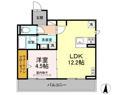 セレスティア本荘中ノ町A(1LDK/3階)の間取り写真
