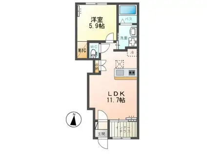 グラン ミツ(1LDK/1階)の間取り写真