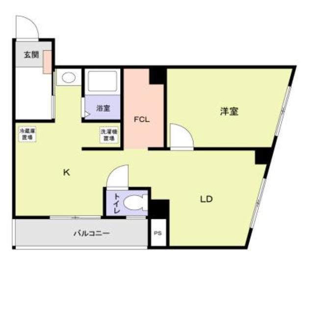 寿ビル(1LDK/4階)の間取り写真