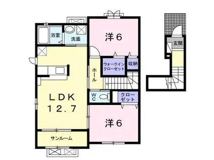 プロムナード(2LDK/2階)の間取り写真