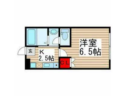 ミーム浜野(1K/1階)の間取り写真